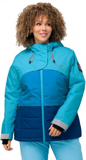 Ulla Popken HYPRAR Colorblock Fully Lined Ski Jacket Bright Turquoise - Jakker - 