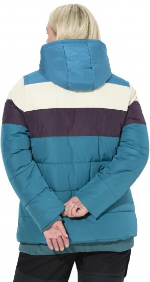 Ulla Popken HYPRAR Striped Triple Function Fully Lined Quilted Jacket Dark Petrol - Jakker - 