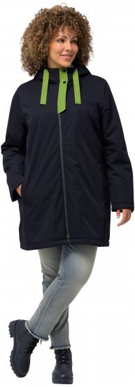 Ulla Popken HYPRAR Triple Function Contrast Trim Quilted Lining Jacket Navy - Jakker - 