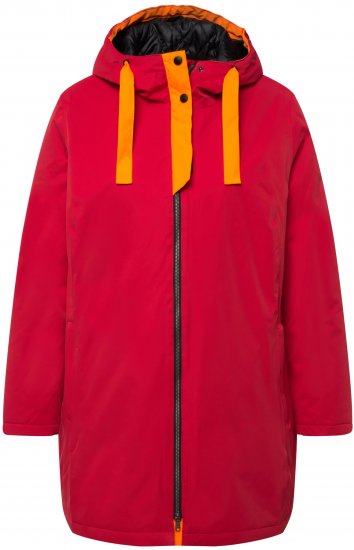 Ulla Popken HYPRAR Triple Function Contrast Trim Quilted Lining Jacket Salsa Red - Jakker - 