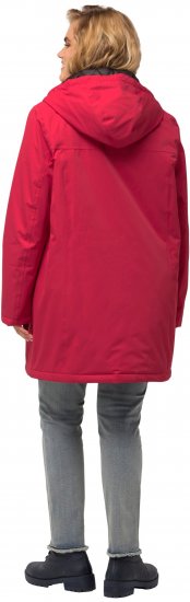 Ulla Popken HYPRAR Triple Function Contrast Trim Quilted Lining Jacket Salsa Red - Jakker - 