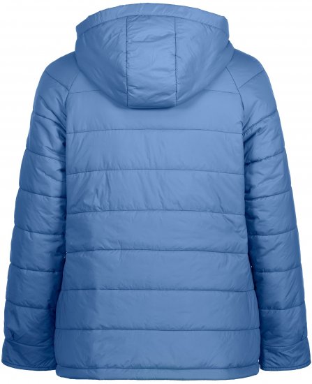 Ulla Popken Reversible Butterfly Print Fully Lined Quilted Jacket Blue Denim - Jakker - 