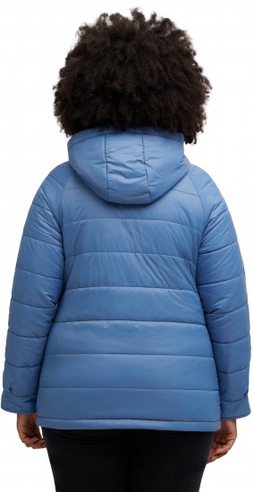 Ulla Popken Reversible Butterfly Print Fully Lined Quilted Jacket Blue Denim - Jakker - 