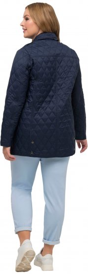 Ulla Popken Quilted Jacket with Plaid Lining Navy - Jakker - 