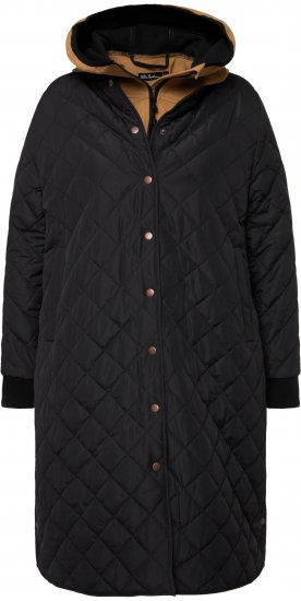 Ulla Popken 2-in-1 Quilted Fleece Lined Coat Black - Jakker - 