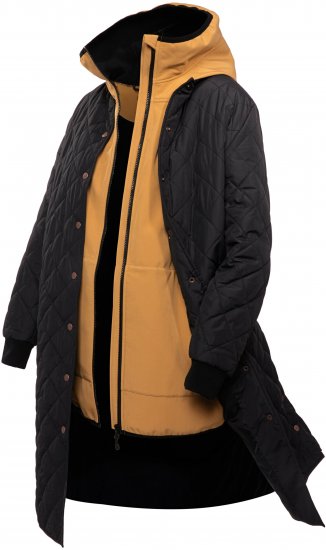 Ulla Popken 2-in-1 Quilted Fleece Lined Coat Black - Jakker - 