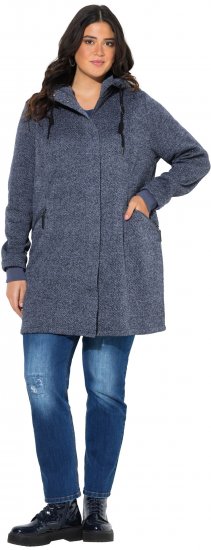 Ulla Popken Knit Fleece-Lined Jacket Navy - Jakker - 
