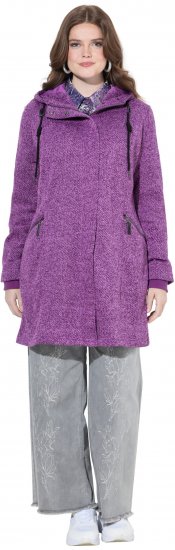 Ulla Popken Knit Fleece-Lined Jacket Purple - Jakker - 