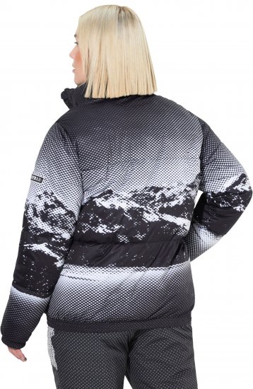 Ulla Popken HYPRAR Mountain Scene Performance Puffer Jacket Black - Jakker - 