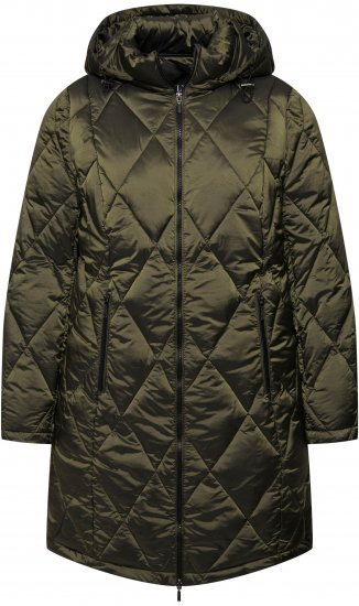 Ulla Popken HYPRAR Diamond Quilted Jacket Bottle Green - Jakker - 