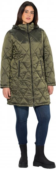 Ulla Popken HYPRAR Diamond Quilted Jacket Bottle Green - Jakker - 