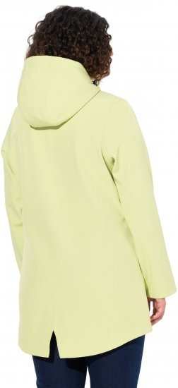 Ulla Popken Hyprar Soft Shell Water Repellent Hooded Jacket Lime Green - Jakker - 