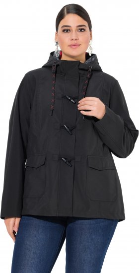 Ulla Popken HYPRAR Toggle Button Microfleece Lined Jacket Black - Jakker - 