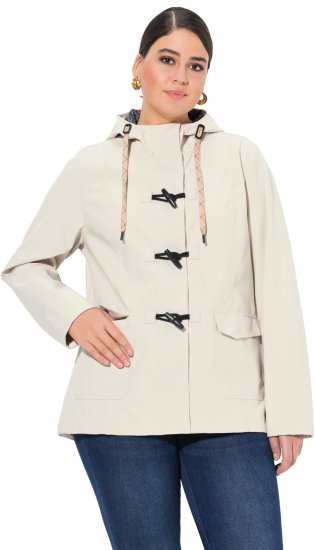 Ulla Popken HYPRAR Toggle Button Microfleece Lined Jacket Light Champagne - Jakker - 