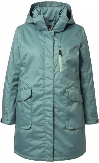 Ulla Popken HYPRAR Drawstring Waist Parka Grey Green - Jakker - 