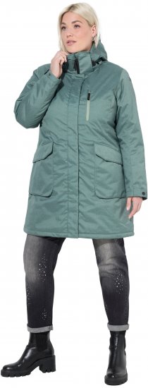 Ulla Popken HYPRAR Drawstring Waist Parka Grey Green - Jakker - 