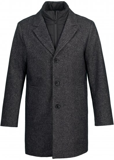 JP1880 Coat Wool Blend Quilted Insert Black - Jakker - Store jakker - 2XL-12XL