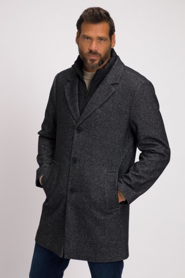 JP1880 Coat Wool Blend Quilted Insert Black - Jakker - Store jakker - 2XL-12XL