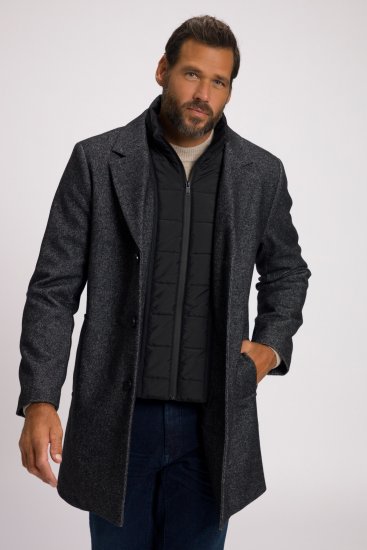 JP1880 Coat Wool Blend Quilted Insert Black - Jakker - Store jakker - 2XL-12XL