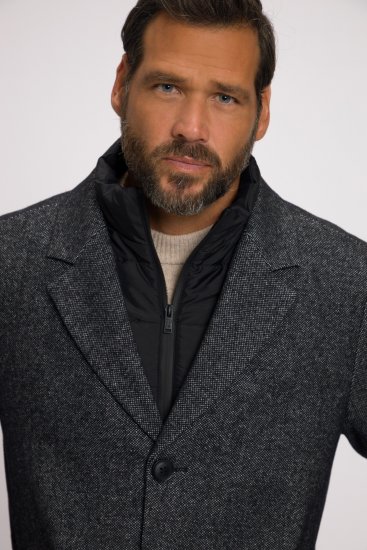 JP1880 Coat Wool Blend Quilted Insert Black - Jakker - Store jakker - 2XL-12XL