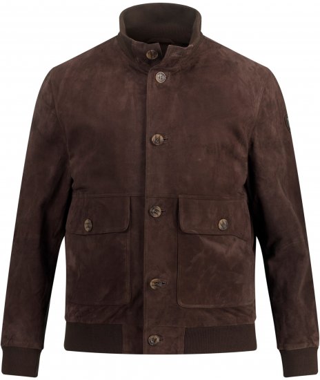JP1880 Leather Jacket Goat Suede Espresso Brown - Jakker - Store jakker - 2XL-12XL