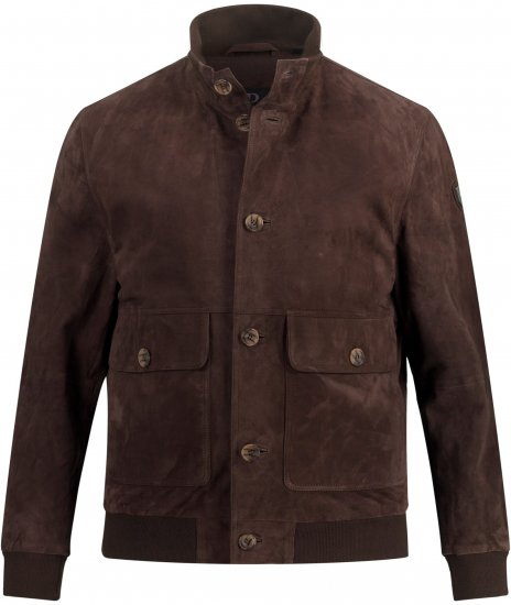 JP1880 Leather Jacket Goat Suede Espresso Brown - Jakker - Store jakker - 2XL-12XL
