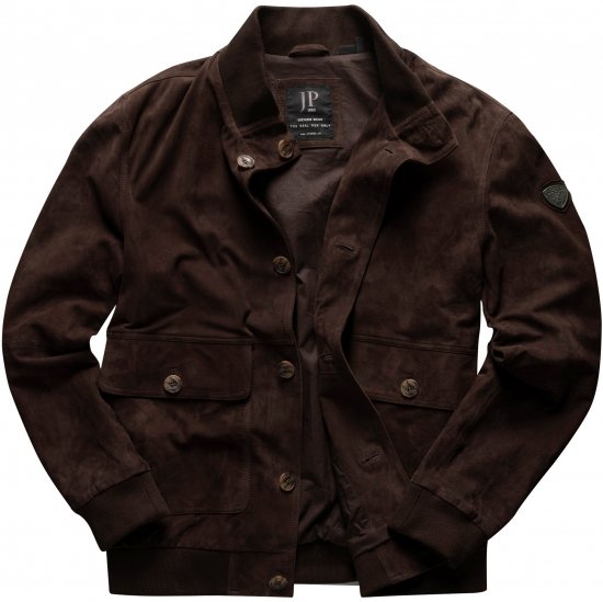 JP1880 Leather Jacket Goat Suede Espresso Brown - Jakker - Store jakker - 2XL-12XL