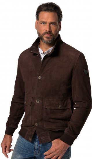 JP1880 Leather Jacket Goat Suede Espresso Brown - Jakker - Store jakker - 2XL-12XL