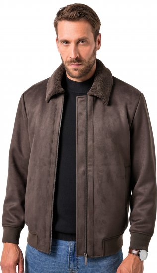 JP1880 Bomber Jacket Faux Leather Dark Brown - Jakker - Store jakker - 2XL-12XL
