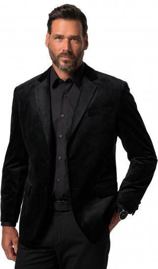 JP1880 Jacket Velvet Business Smoking Black - Dresser og blazere - Dresser i store størrelser