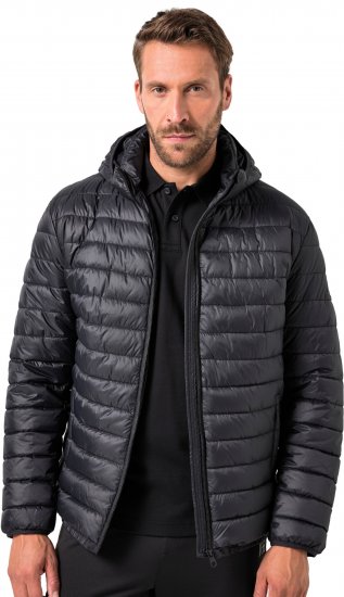 JAY-PI Lightly Quilted Jacket with a Hoodie Black - Jakker - Store jakker - 2XL-12XL
