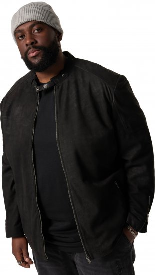 STHUGE Leather Biker Jacket Lamb Nappa Leather Black - Jakker - Store jakker - 2XL-12XL