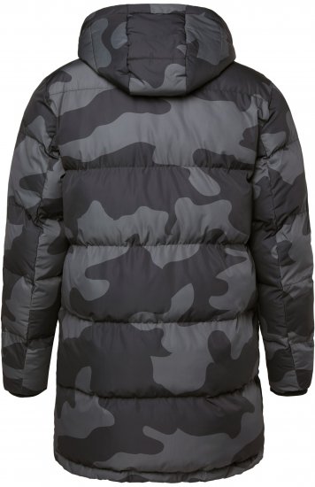 JP1880 Quilted Parka with Camouflage Drawstring Waist Black - Jakker - Store jakker - 2XL-12XL