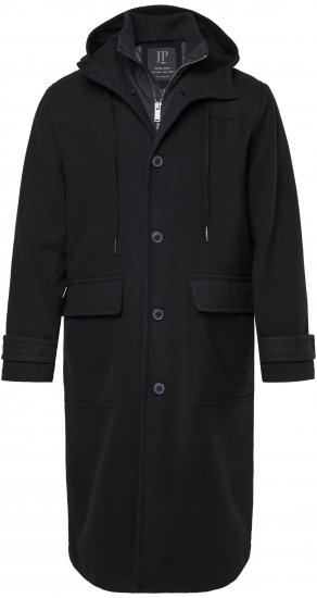 JP1880 Water-repellent Functional Coat with Wool Look Black - Jakker - Store jakker - 2XL-12XL