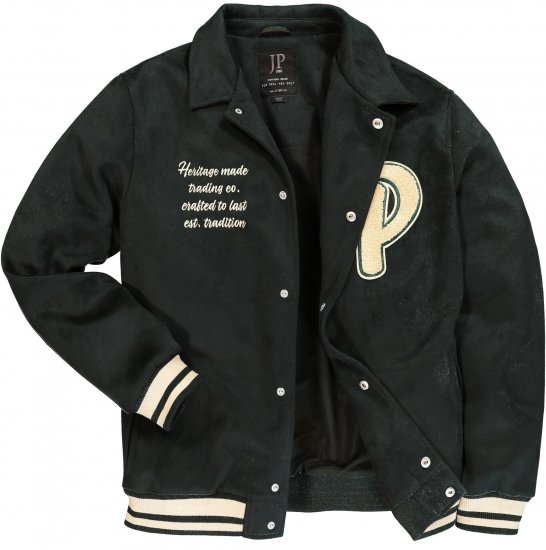 JP1880 Blouson Velour with Chest Embroidery Dark Green - Jakker - Store jakker - 2XL-12XL