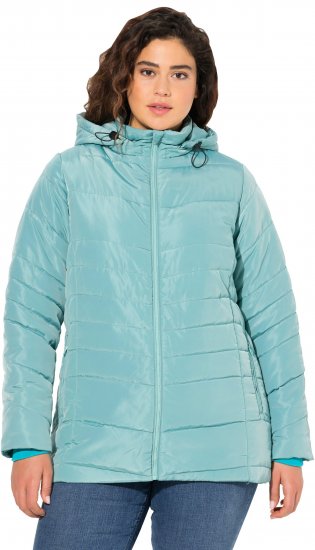 Ulla Popken Quilted Water Repellent Jacket Soft Turquoise - Jakker - 
