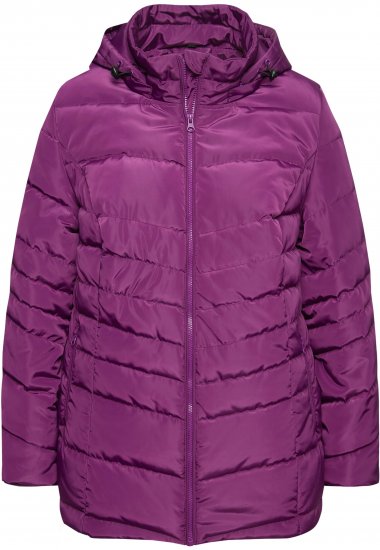 Ulla Popken Quilted Water Repellent Jacket Dark Purple - Jakker - 