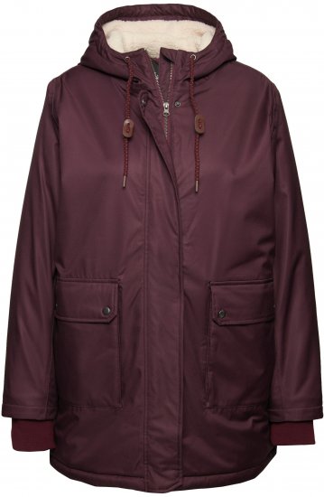 Ulla Popken HYPRAR Fleece Lined Jacket Dark Ruby - Jakker - 
