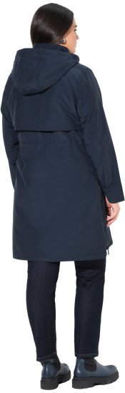 Ulla Popken Hooded with Zippered Pockets and Zippered Side Slits Jacket Navy - Jakker - 