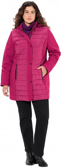 Ulla Popken HYPRAR Mixed Texture Water-Repellent Jacket Ruby - Jakker - 
