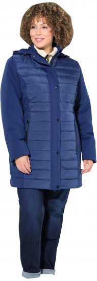 Ulla Popken HYPRAR Mixed Texture Water-Repellent Jacket Night Blue - Jakker - 
