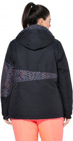 Ulla Popken Neon Ripple Performance Snow Jacket Black - Jakker - 