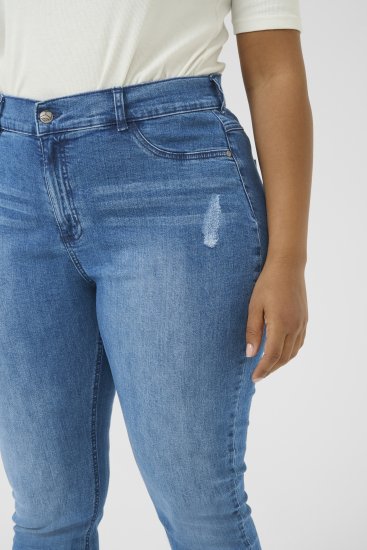 Kaffe Curve Laurina Jeans Vasket Blå Denim - Jeans & Bukser i Store Størrelser – Plus Size - 