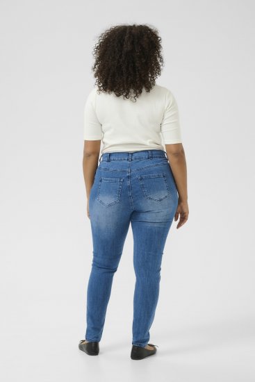 Kaffe Curve Laurina Jeans Vasket Blå Denim - Jeans & Bukser i Store Størrelser – Plus Size - 