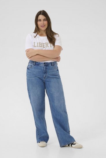 Kaffe Curve Leoana Vide lange jeans Vintageblå - Jeans & Bukser i Store Størrelser – Plus Size - 