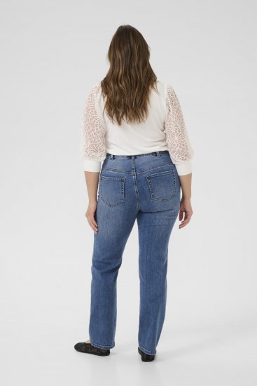 Kaffe Curve Dina Rette jeans i normal lengde Blå - Jeans & Bukser i Store Størrelser – Plus Size - 