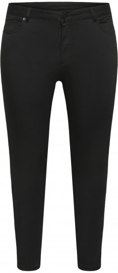 Kaffe Curve Dina Slim jeans med cropped lengde Svart - Jeans & Bukser i Store Størrelser – Plus Size - 