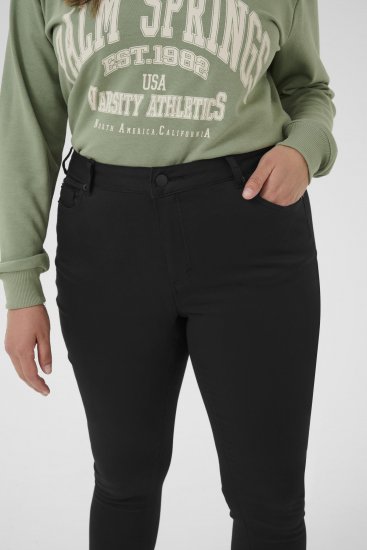 Kaffe Curve Dina Slim jeans med cropped lengde Svart - Jeans & Bukser i Store Størrelser – Plus Size - 