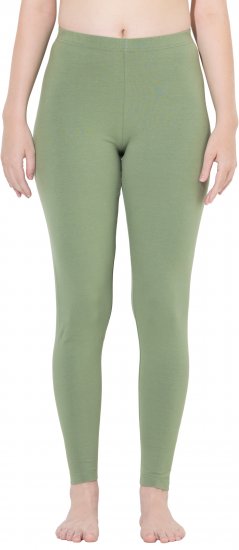 Ulla Popken Basic Stretch Knit Ankle Length Leggings Olive - Jeans & Bukser i Store Størrelser – Plus Size - Jeans og bukser, EU 42-70