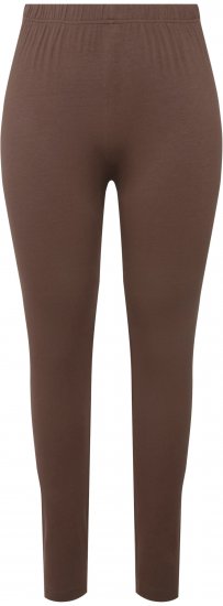 Ulla Popken Basic Stretch Knit Ankle Length Leggings Nougat Brown - Jeans & Bukser i Store Størrelser – Plus Size - Jeans og bukser, EU 42-70